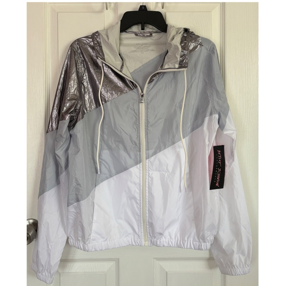 Betsy Johnson Performance Striped Windbreaker